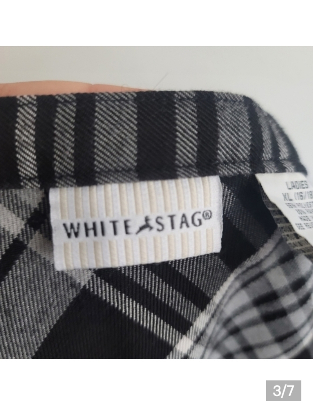 VTG White Stag XL Plaid Midi Skirt Y2K Academia Women 16/18 - Picture 3 of 3